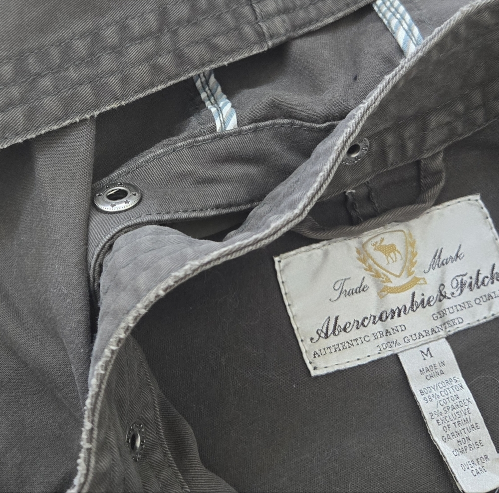 A&F Army Green Hooded Jean Jacket - Picture 8 of 10